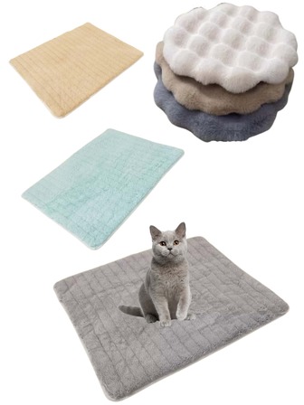 半片装大型宠物睡垫，猫狗通用，保暖舒适柔软，简约纯色设计，防潮防污，可制成猫床或狗床垫，宠物饲养员必备。