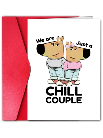 1 st, "We Are Chill Couple" Humoristiskt Alla hjärtans dag-hälsningskort, 10,5 cm * 18,5 cm, Högkvalitativt papper, Ovanligt bekännelsekort för make, fru, honom eller henne, Lämplig för Alla hjärtans dag, årsdag - Rolig kärlekshälsning med kuvert