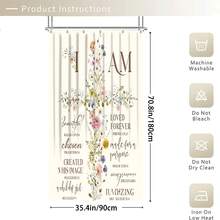 1/3/4件套“我是”花卉励志浴帘浴室套装,白色花卉和积极肯定语设计,防水耐磨配件,带12个挂钩 - 包括马桶座套、浴室垫和地毯 - 塑料面料 - 可水洗,防霉 - 非常适合节日装饰、家居/卧室/房屋/西式/春季装饰。 - 彩色 - 查看 12