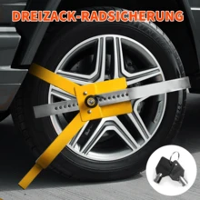 Lislark Wheel Clamp Anti Theft Lock Device Heavy Duty Adjustable Safety Security Protection For Small Wheeled Cars Caravans Trailers With 60-80cm Wheels Yellow - Yellow - View 1