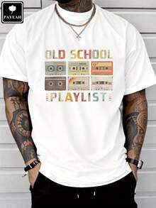PAYEAH Cassette Tape Music 80s Retro Old School Playlist 100% Heavy Cotton Tshirt - 白色 - 查看 6