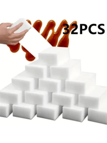 8PCS Magic Sponge Eraser, Foam Cleaning Pad, Multifunctional Household Cleaning Sponge, Kitchen Dishwashing Sponge, Suitable For Furniture, Bathroom, Bathtub, Sink, Floor, Wall, Cleaning Supplies, Household Gadgets, Ready For School, Kitchen, Bathroom, Home, Household Supplies - White - View 8