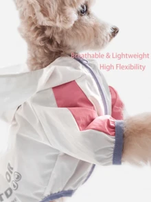 Waterproof, Sunscreen And Dustproof Pet Raincoat | 2-Legged Hooded Zip-Up Pet Clothes For Dogs & Cats, Use In Sunny Or Cloudy Weather | Outdoor Wear For Spring, Summer & Autumn | Suitable For Small & Medium Breeds Like Teddy, Bichon Frise, Schnauzer, Shih Tzu, Poodle, Chihuahua & Cats | Essential Pet Rain Gear - Multicolor - View 10