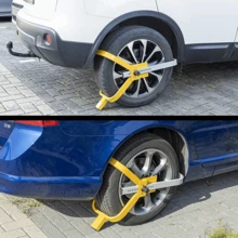 Lislark Wheel Clamp Anti Theft Lock Device Heavy Duty Adjustable Safety Security Protection For Small Wheeled Cars Caravans Trailers With 60-80cm Wheels Yellow - Yellow - View 6