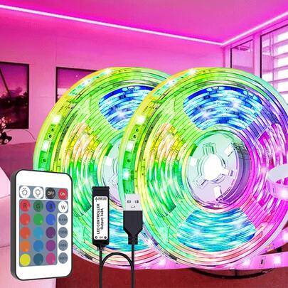 30meter LED Strip Lights With 24-Key Remote Control, DIY Color Changing, Easy To Install, Cuttable, For Room & Living Room Ceiling Lighting Decor, Christmas Holiday Party Atmosphere Light, Game Room & TV Backlight