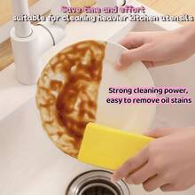 إسفنجة تنظيف سحرية - إسفنجة متعددة الوظائف وقابلة لإعادة الاستخدام من مادة PVA لمسح الأسطح عالية الكثافة والمتعددة الوظائف، مناسبة للمطبخ والحمام والسيارة والموقد والحوض والزجاج - أداة تنظيف منزلية