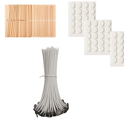 Kit Pavio Vela Decorativa Parafinada 3mm 18CM 50 Uns + 50 Adesivos Dupla face + 25 Centralizadores