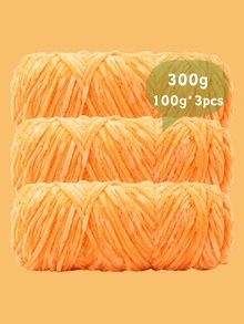 3pcs/Set Luxury Velvet Yarn Set - Soft Polyester Chenille Yarn, Suitable For DIY Knitting And Crocheting, Available In White, Beige, Blue, Brown, Purple, Green, Black, Gray - Multicolor - View 33