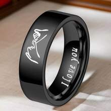 I Love You Engraved Ring Hypoallergenic Men Stainless Steel Valentine's Day - Ring - View 9