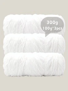 3pcs/Set Luxury Velvet Yarn Set - Soft Polyester Chenille Yarn, Suitable For DIY Knitting And Crocheting, Available In White, Beige, Blue, Brown, Purple, Green, Black, Gray - Multicolor - View 18