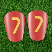 1 Pair Mini Size Football Shin Guards With 7 Number, Thick Impact-Resistant Leg Protector, Comfortable & Lightweight, Durable Criss-Cross Design, Suitable For Training And Match, Football Accessory - Red - View 7