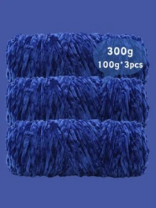 3pcs/Set Luxury Velvet Yarn Set - Soft Polyester Chenille Yarn, Suitable For DIY Knitting And Crocheting, Available In White, Beige, Blue, Brown, Purple, Green, Black, Gray - Multicolor - View 28