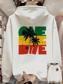 Men's Spring And Autumn Hoodie, Loose Fit, Suitable For All Sizes - White - View 1