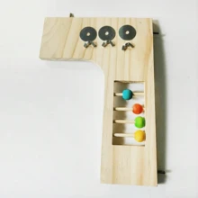 1pc Random Color & Style Parrot Platform, L-Shaped Wooden Perch Stand, Bird Cage Climbing Chew Interactive Toy, Pet Accessories