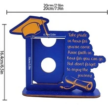 Graduation Photo Frame - Graduation Picture Frame - Graduation Gift - Graduation Party Decor - Wooden Graduation Frame Desktop Decor, Blue, 7.9 Inch X 6.5 Inch - Multicolor - View 9