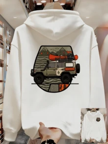 Sweat-shirts à capuche pour homme, parfaits pour le printemps et l'automne. Modèle léger et confortable, idéal pour aller à l'école sans stress. - Blanc - Voir 1