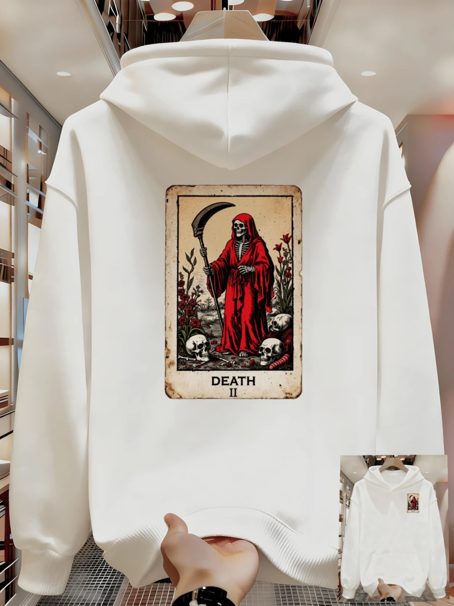 Sudadera con Capucha para Hombre de Estilo Simple Adecuada para la Clase - Blanco - Ver 1
