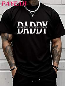 PAYEAH Daddy Husband Protector Hero Father's Day T-Shirt (Single Piece)100% Cotton 220g Heavy Cotton T Shirt - 黑色 - 查看 8