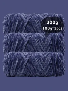 3pcs/Set Luxury Velvet Yarn Set - Soft Polyester Chenille Yarn, Suitable For DIY Knitting And Crocheting, Available In White, Beige, Blue, Brown, Purple, Green, Black, Gray - Multicolor - View 51