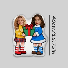 1 Custom-Themed Photo Pillow, Upload Custom Text And Photo - Yellow And Blue Couple Christmas Design, Suitable For Father's Day, Mother's Day, Halloween, Christmas, Christmas Eve, Valentine's Day, Birthdays, And Personalized Anniversaries - Multicolor - View 13