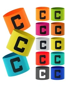 1pc/4pcs/6pcs Adjustable Elastic Captain Armband With "C" Letter, Unisex Adjustable Elastic Football/Rugby Captain Armband, For Team Sports Competition And Training, Clear Identification Of Captain Position And Convenient Movement, Suitable For Team Training And Outdoor Football Players - Multicolor - View 2