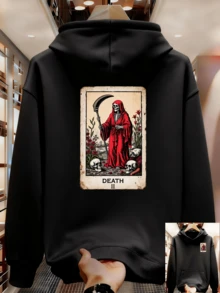 Sudadera con Capucha para Hombre de Estilo Simple Adecuada para la Clase - Negro - Ver 1