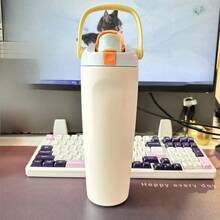 New Original 30oz New Year& Christmas Limited Edition Water Bottle - Sports Water Bottle With Leak-Proof Design & Pop-Up Lid, Multiple Colors Available | Top Gift Choice For Fitness, Running, School, Halloween, Thanksgiving, Christmas & More, Also A Fashionable Water Bottle For Women - trắng - Xem 4