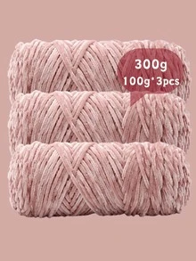3pcs/Set Luxury Velvet Yarn Set - Soft Polyester Chenille Yarn, Suitable For DIY Knitting And Crocheting, Available In White, Beige, Blue, Brown, Purple, Green, Black, Gray - Multicolor - View 39