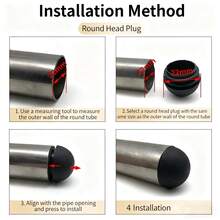 4pcs/20pcs/100pcs Semi-Circle Chair Leg Caps, Matte Finish, Fit Tube Diameter 22mm/25mm/32mm, Wall Thickness 1-2mm - Black - View 2