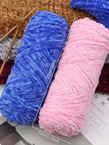 3pcs/Set Luxury Velvet Yarn Set - Soft Polyester Chenille Yarn, Suitable For DIY Knitting And Crocheting, Available In White, Beige, Blue, Brown, Purple, Green, Black, Gray - Multicolor - View 2