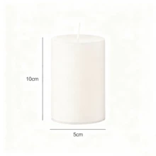 象牙白圆柱形蜡烛，多种尺寸可选，桌面装饰，氛围蜡烛，婚礼装饰，情人节礼物 - 白色-圓柱蠟燭 - 查看 17