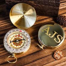 Personalized Luminous Flip Compass, Outdoor Navigation Tool, Engraved Gift For Boyfriend Husband Dad Friend Graduate, Garden Decor Sign - Multicolor - View 9