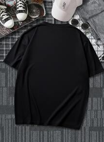 Camiseta de lavado retro para hombres ewh, Y U G I O H! Tema, blusa suelta de estilo anime retro - Negro - Ver 2