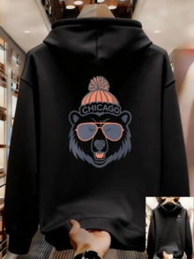 New Spring And Autumn Printed Hoodie For Men - Black - View 1