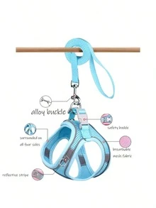 Reflective Dog Harness, Breathable Mesh Pet Leash, Suitable For Walking And Running - Black - View 4