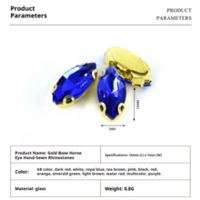 20pcs Marquise Type Gold Bottom D-Claw Glass Rhinestones 7*15mm Coat And Hats Shoes DIY Multifunctional Shiny Decorations Artwork Holiday Party Gift Giving Decorative Trimming Fashion Accessories - Multicolor - View 2