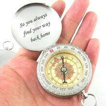 Personalized Luminous Flip Compass, Outdoor Navigation Tool, Engraved Gift For Boyfriend Husband Dad Friend Graduate, Garden Decor Sign - Multicolor - View 7