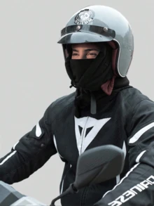 1pc Adjustable Ski Mask, Fleece Hood For Cold Weather, Hunting, Motorbike, Windproof Fleece Thermal Mask For Men And Women In Winter - Light Grey - View 2