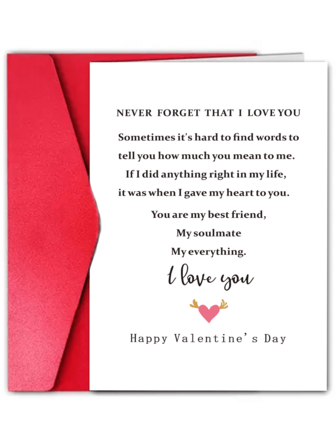 1 st sentimentalt alla hjärtans dag-kort till honom, en romantisk alla hjärtans dag-present till hans man och fru