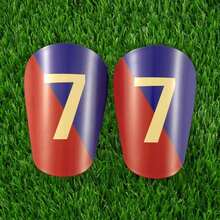 1 Pair Mini Size Soccer Shin Guards With Number 7, Thick Anti-Collision Shin Protection, Comfortable And Lightweight, Durable Cross Design, Suitable For Training And Matches, Soccer Accessories - Multicolor - View 6