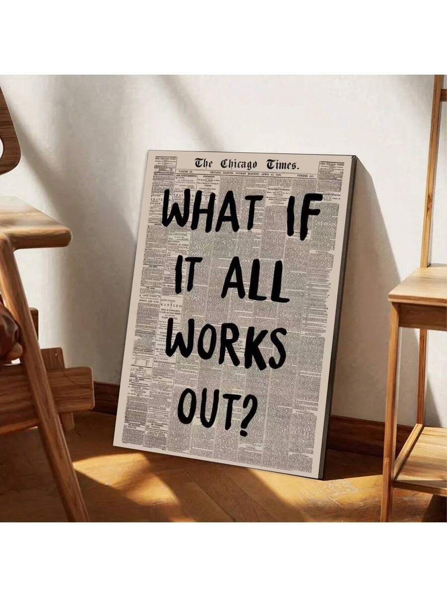 1件 可選框帆布海報,復古藝術風格,「If Everything Turns Out Well」海報,心理健康語錄,自我成長,適合臥室、客廳、走廊的理想禮物,牆面藝術,牆面裝飾,冬季裝飾,房間裝飾 - 彩色 - 查看 1
