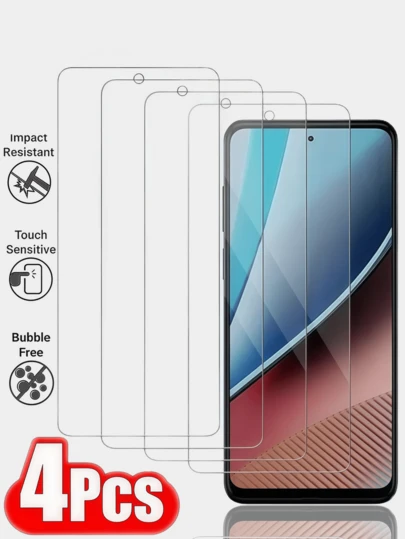 [4 Packs] High-Definition Tempered Glass Screen Protector For OPPO/Realme Phones, Compatible With OPPO RENO 12F 4G, OPPO A98, Realme 14X, Realme C65, And Realme X50 5G. Features 9H High-Definition Tempered Glass Technology For Drop And Scratch Resistance, Water And Oil Resistance, Providing All-Around Protection For Your Phone Screen. Suitable As A Holiday Gift/Birthday Gift/Mother's Day Gift/For Your Boyfriend/Girlfriend. Screen Protection Essentials, Phone Screen Protector Phone Accessories Waterproof Shockproof Anti-Fall Scratch Resistant