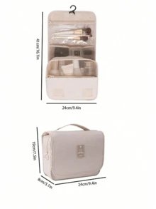 1 Waterproof Hanging Toiletries Bag, Large-Capacity Multi-Functional Makeup Bag, Pvc Makeup Brush Storage Bag, Portable Travel Beauty Bag, Suitable For Skin Care Products, Cosmetics, Makeup Tools, Toiletries, Suitable For Travel, Office, Business Trips, Dormitory Storage, Bathroom Storage, Halloween, Christmas Gifts, Birthday Gifts, And Gifts For Ladies,Pouch,Makeup Pouch,Travel Essential - Multicolor - View 3