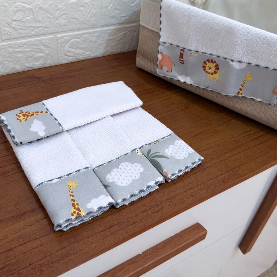 Baby Towel, Terry Cloth Washcloth, Kit With 5 Units - 灰色狩獵 - 查看 1