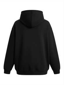 Women's   Christmas Hooded Sweatshirt - Sparkling Red "MERRY CHRISTMAS" Lettering with Golden Glitter & Snowflake Print, Cozy Winter Pullover Sweater, Pockets for Holiday Parties & Casual Wear - Negro - Ver 3
