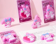 Sanrio Kuromi Officially Licensed Eraser 3ps Cute Kuromi Character High Quality Strong Erasing Power No Marks Less Flakes Unique Shape Eraser For Family Friends Sisters Birthday Gift