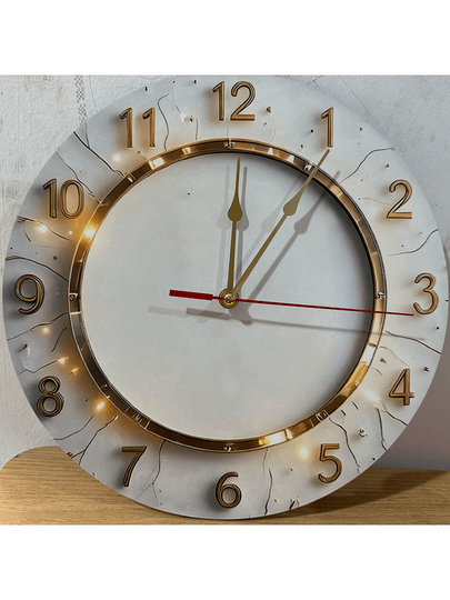 Pc Elegante Goud Frame 10 12 Inch Round Wand Klok Quiet, Easy To Install, Battery Operated (AA Batteries Not Included) Home, Studio, Kitchen, Bedroom, Garage, Concert Hall Living Room Home view 5