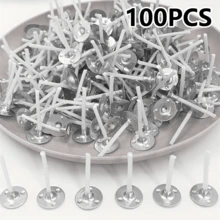 100/200/500pcs Candle Wicks, Tea Light Candle Wicks, 1 Inch Low Smoke Pre-Waxed Candle Wick With Metal Tabs, Slow Burning Wicks For Wedding Birthday Party Christmas Halloween Wax Tealight Candle Making
