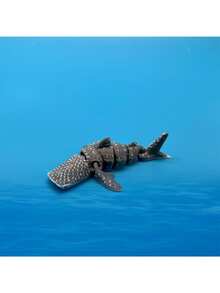 3D-Printed Movable Hammerhead Shark Toy - Flexible Joints For Stress-Relieving Desktop Decoration | Colorful Marine Animal Gift, Suitable For Office Workers And Shark Enthusiasts - Multicolor - View 6