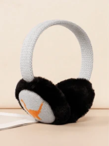 1pc Kids Cute Dinosaur Jacquard Ear Warmers, Warm For Autumn/Winter